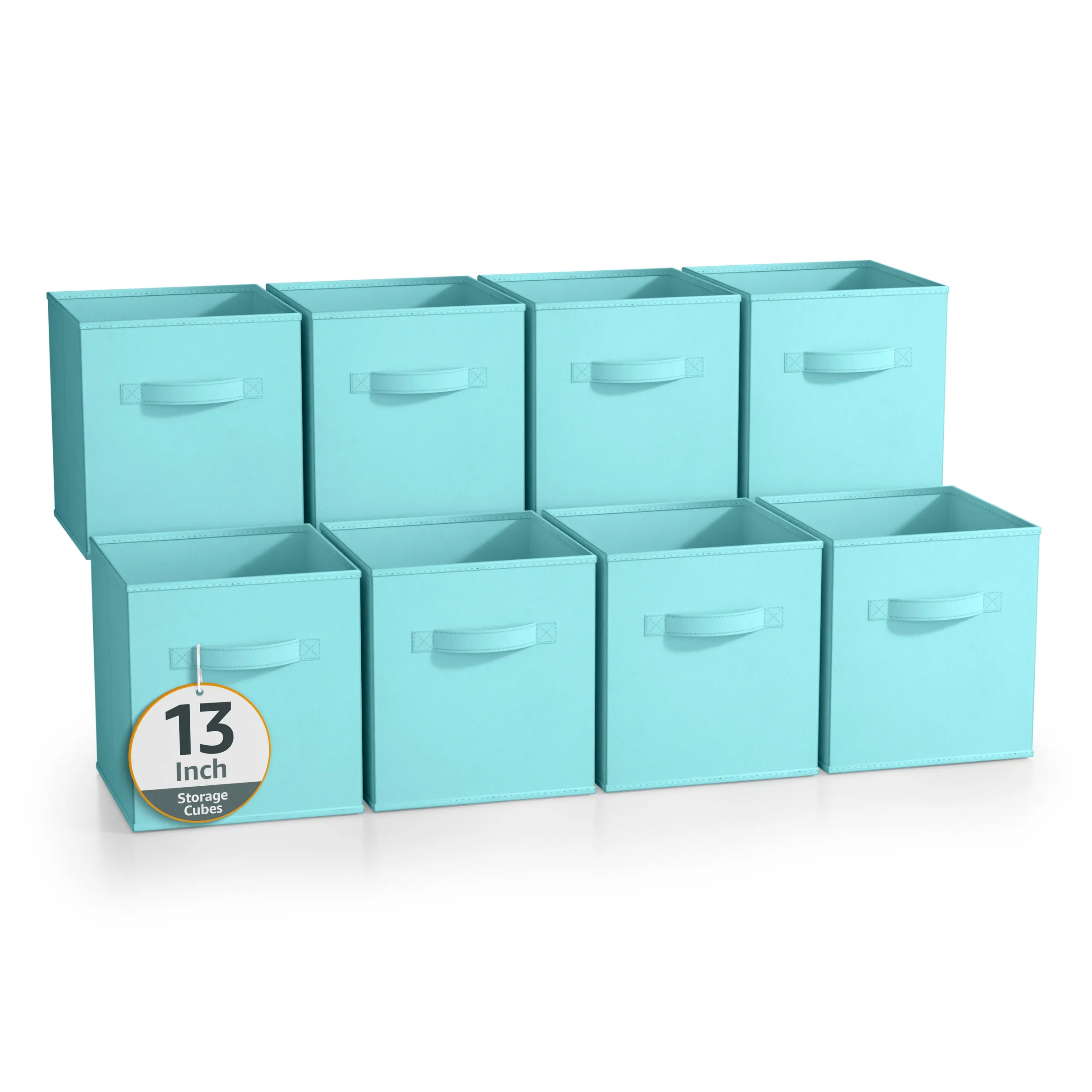 13" Cube Storage Bins (8 Pack, Solid Colors)