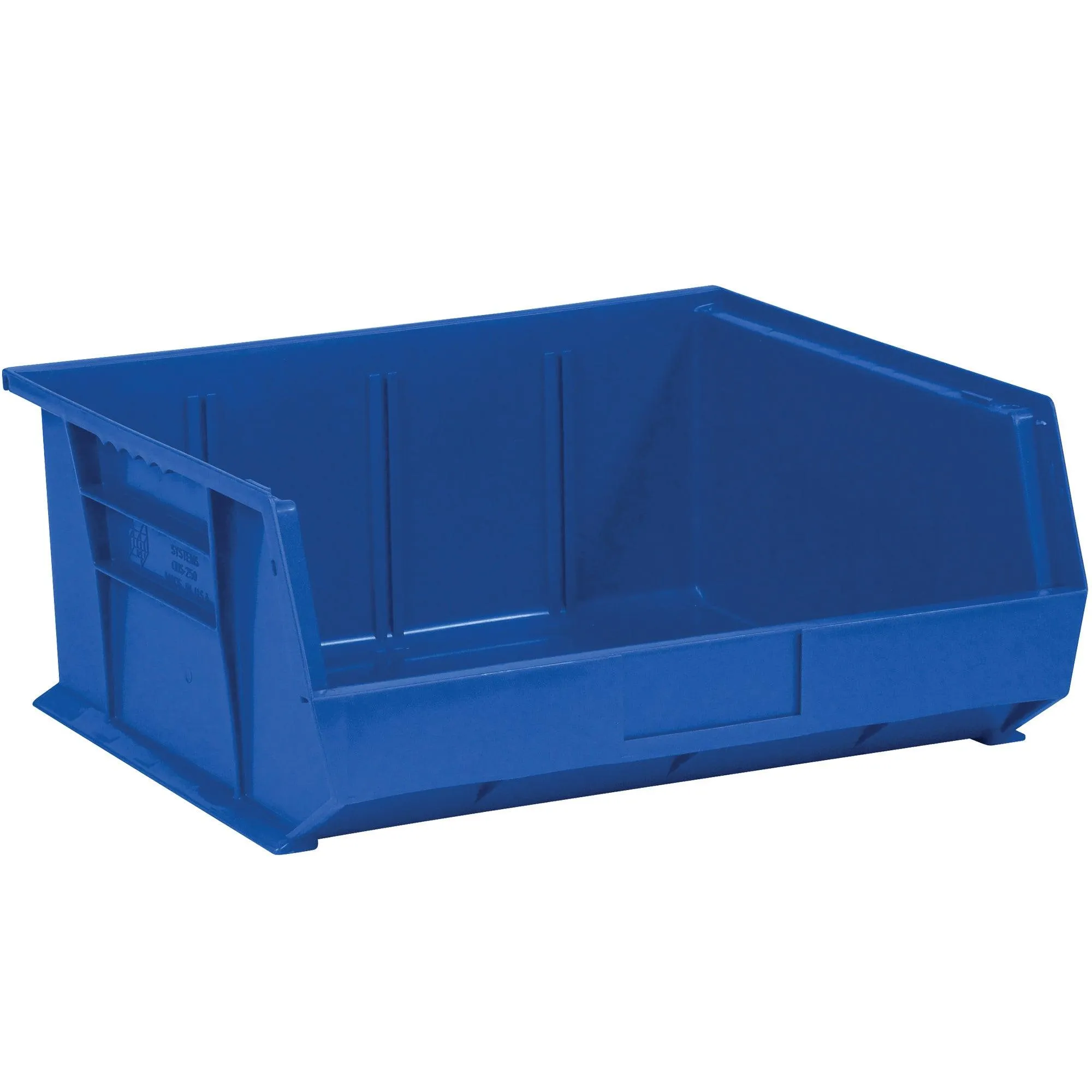 14 3/4 x 16 1/2 x 7" Blue Plastic Stack & Hang Bin Boxes