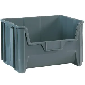 19 7/8 x 15 1/4 x 12 7/16" Gray Giant Stackable Bins