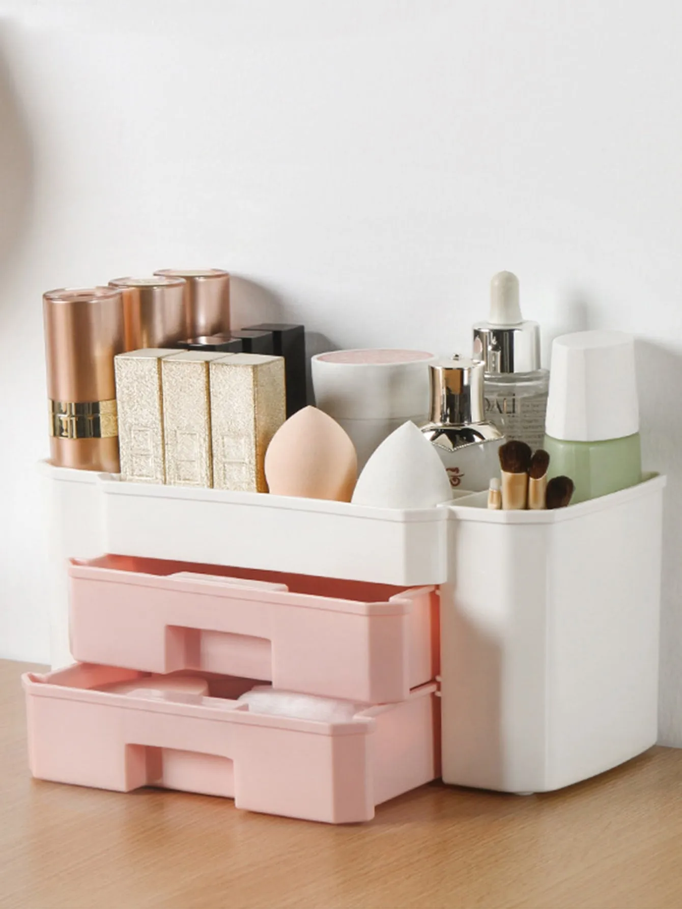 1pc Color Block Cosmetic Storage Box