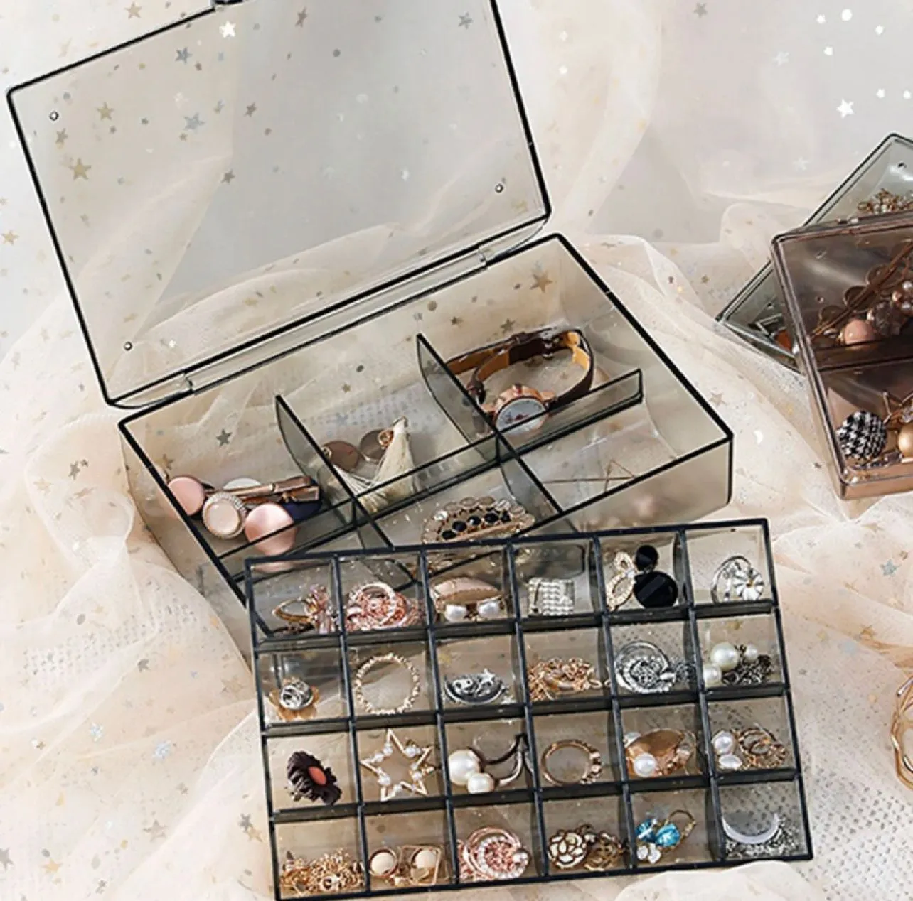 2 Layer Multi Grid Jewellery Organizer