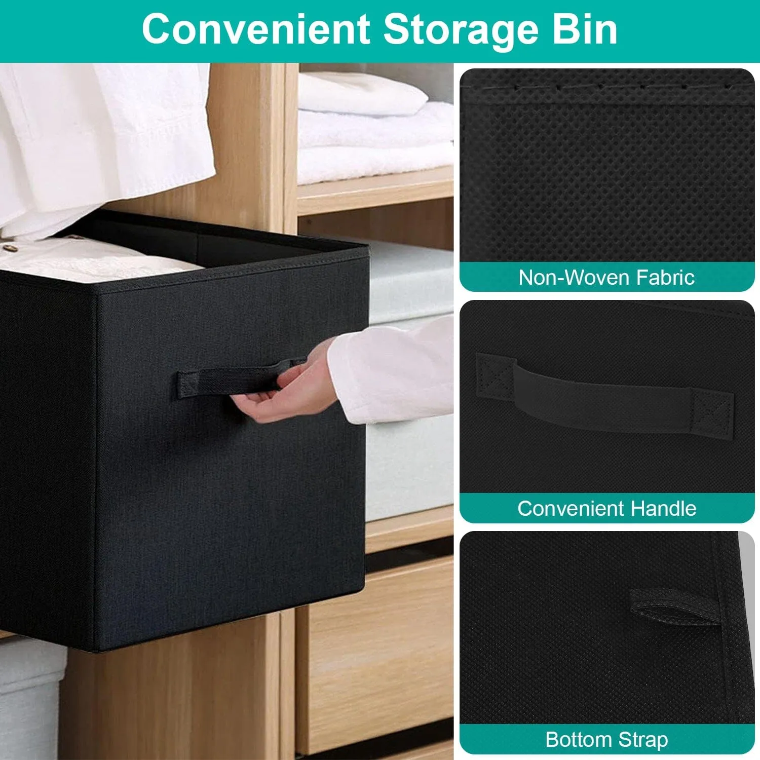 2-Piece Set: Storage Bin Non-Woven Fabric Cube Organizer