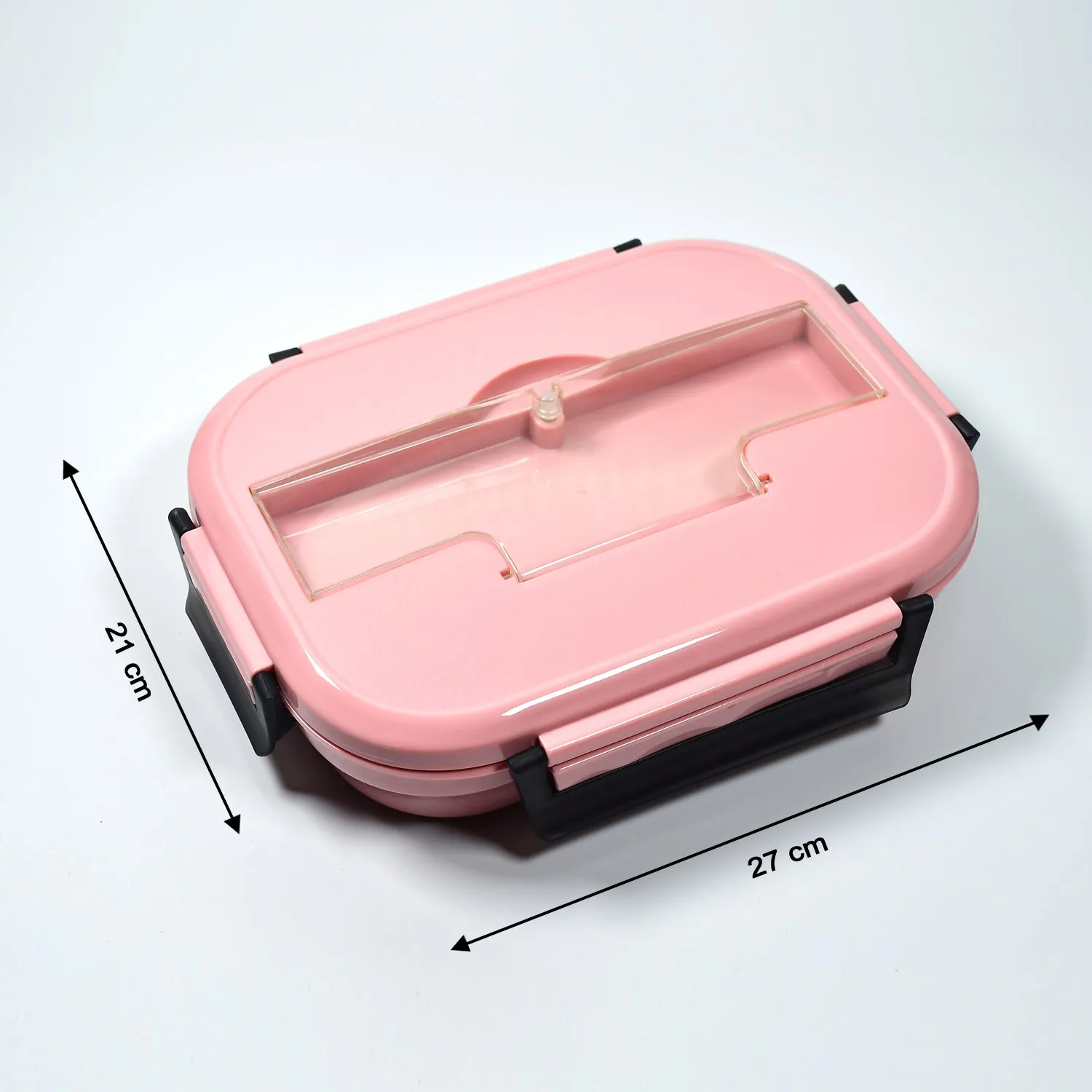 2041 Pink Lunch Box for Kids and adults, Stainless Steel Lunch Box with 3 Compartments With spoon slot.