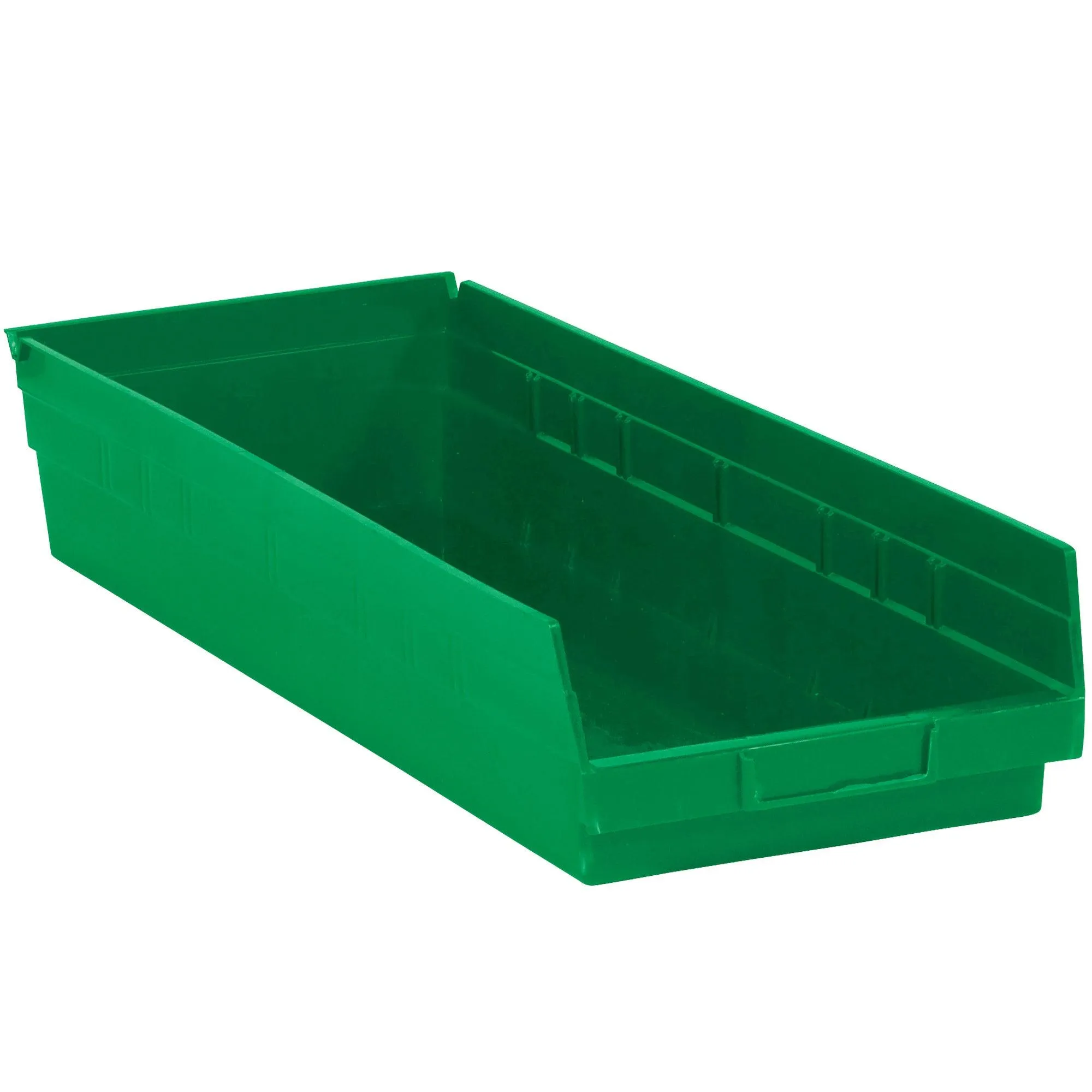 23 5/8 x 8 3/8 x 4" Green Plastic Shelf Bin Boxes