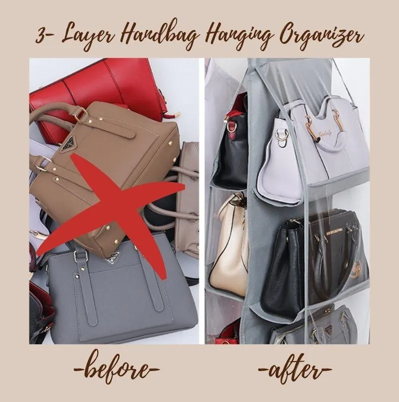 3-Layer Handbag Hanging Organizer