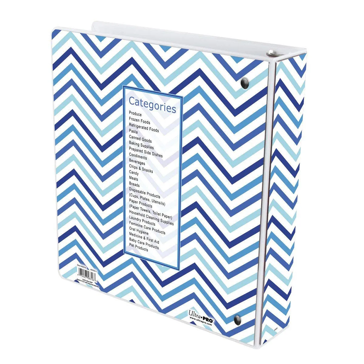 3-Ring Chevron Blue Coupon Organizer