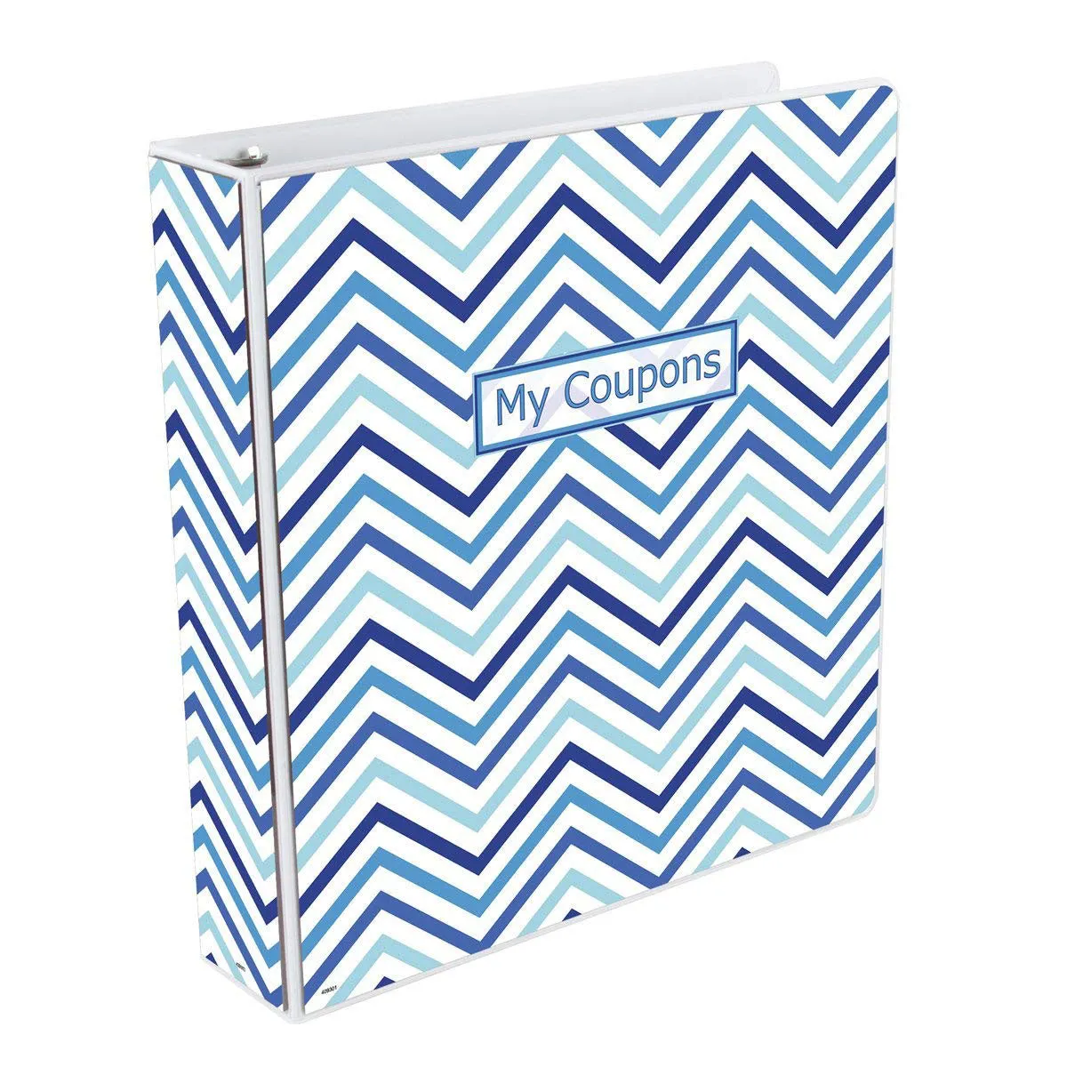 3-Ring Chevron Blue Coupon Organizer