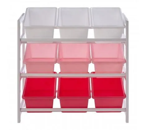 3 Tier White/Pink Kids Storage Unit