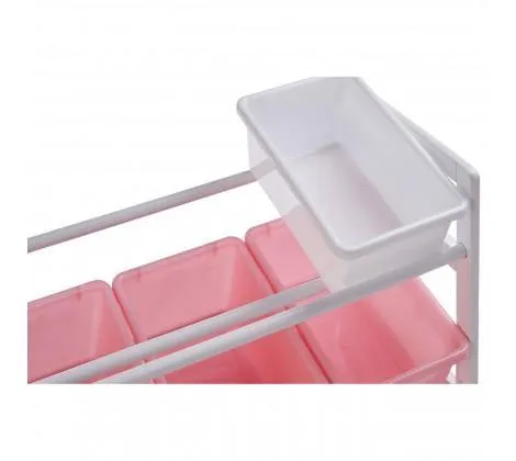 3 Tier White/Pink Kids Storage Unit