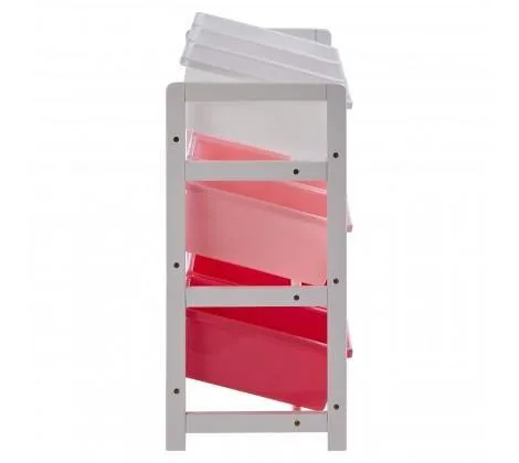 3 Tier White/Pink Kids Storage Unit