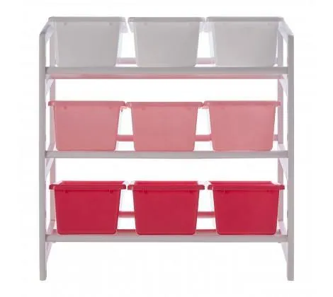 3 Tier White/Pink Kids Storage Unit