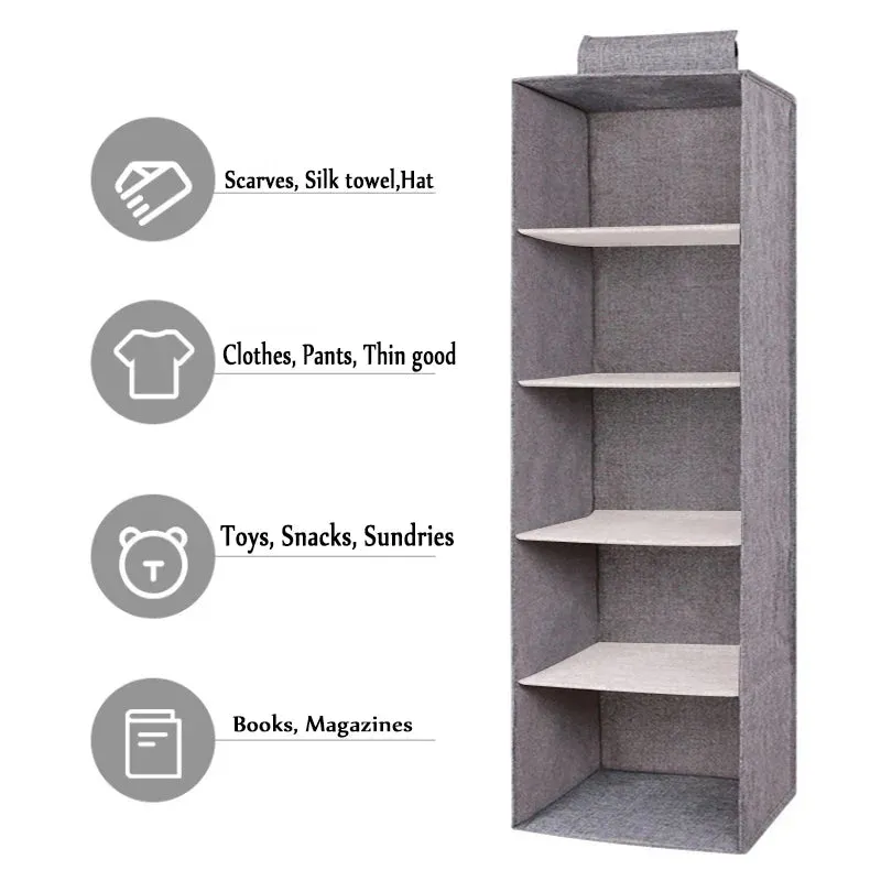 5 Layers Foldable Closet Organizer / Hanging Wardrobe Organizer