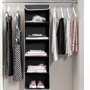 5 Shelf Hanging Closet Organizer Space Saver