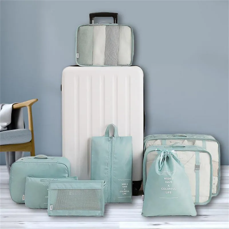 8-piece Set Luggage Divider Bag Travel Storage Clothes Underwear Shoes Organizer Packing Cube Bag