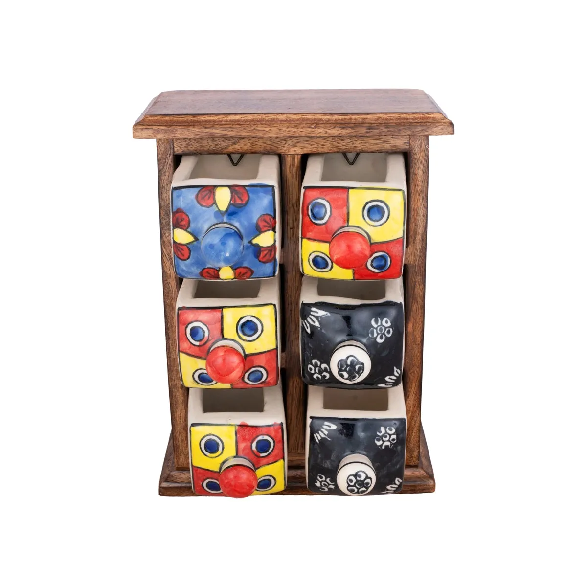 Almirah with 6 Drawer - 10 x 7 Inches | Mini Wooden Box/ Storage Box for Home/ 2.400 Kgs Approx