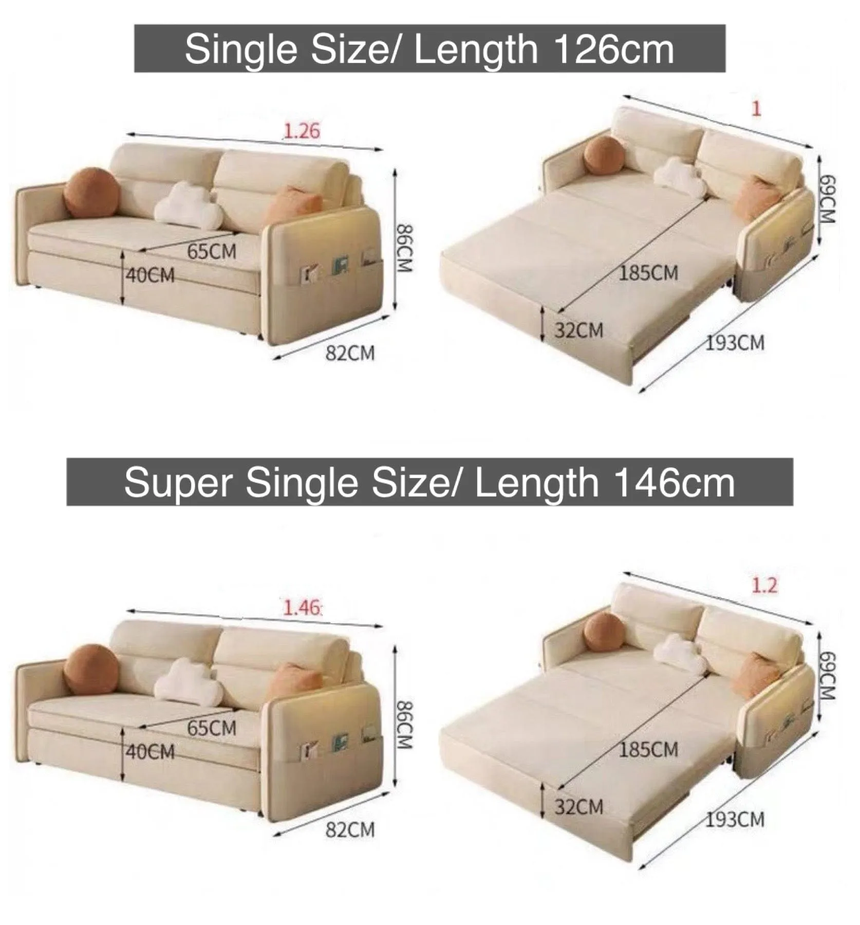 Amelie Scratch Resistant Storage Sofa Bed