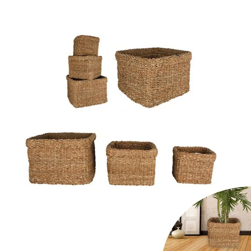 Aravina Medium Square Seagrass Storage Basket