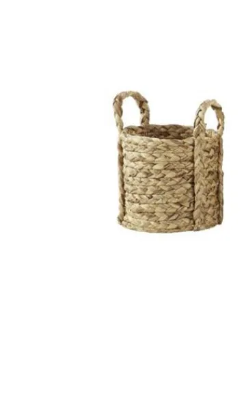 BROWN SEAGRASS HANDMADE WOVEN STORAGE BASKET WITH HANDLES