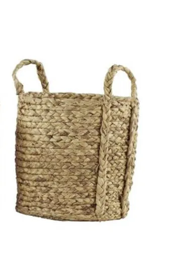 BROWN SEAGRASS HANDMADE WOVEN STORAGE BASKET WITH HANDLES