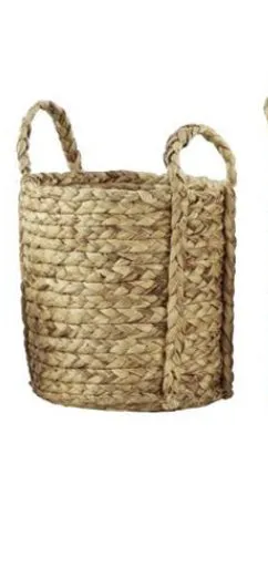 BROWN SEAGRASS HANDMADE WOVEN STORAGE BASKET WITH HANDLES