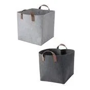 Charcoal Felt Storage Cube