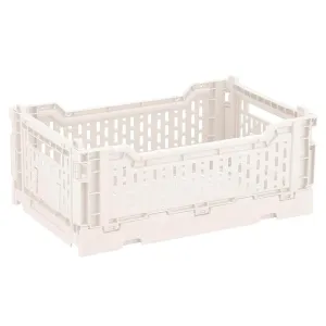 Collapsible Stackable Storage Bin 10.5in, Cream