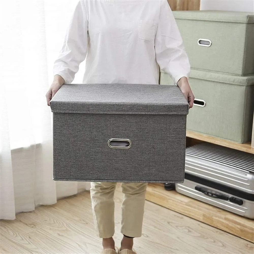 Collapsible Storage Bins with Lids and Handles-L