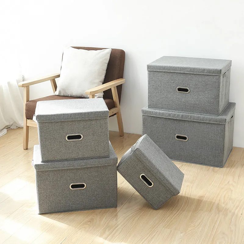 Collapsible Storage Bins with Lids and Handles-L