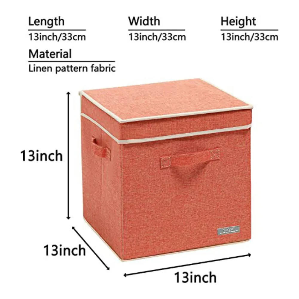 Colorful Storage boxes with Lids Closet Bin (13*13*13 in)