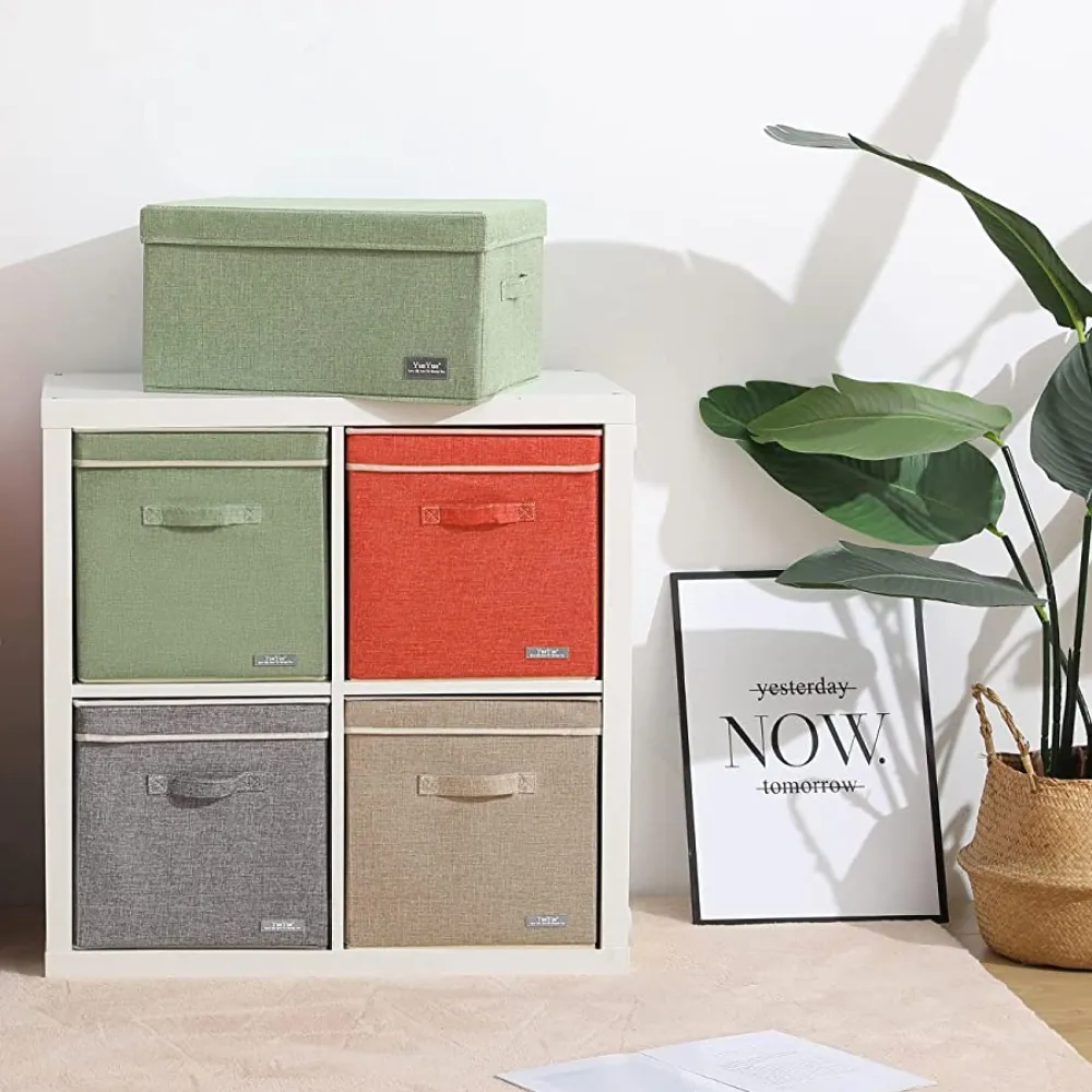 Colorful Storage boxes with Lids Closet Bin (13*13*13 in)