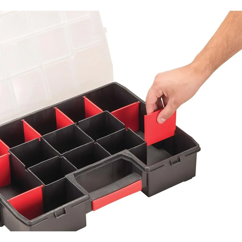 Craftsman 14.8 in. W X 2.71 in. H X 11.5 in. D Storage Organizer Plastic 14 compartments Black/Red