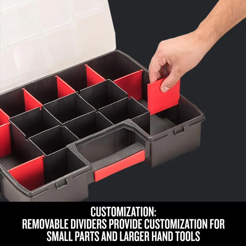 Craftsman 14.8 in. W X 2.71 in. H X 11.5 in. D Storage Organizer Plastic 14 compartments Black/Red