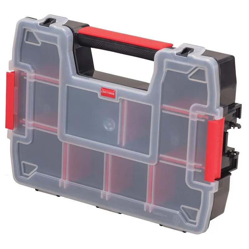 Craftsman 8.5 in. W X 2.5 in. H X 11.5 in. D Storage Organizer Plastic 10 compartments Black/Red