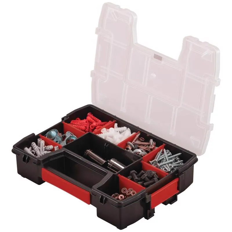 Craftsman 8.5 in. W X 2.5 in. H X 11.5 in. D Storage Organizer Plastic 10 compartments Black/Red