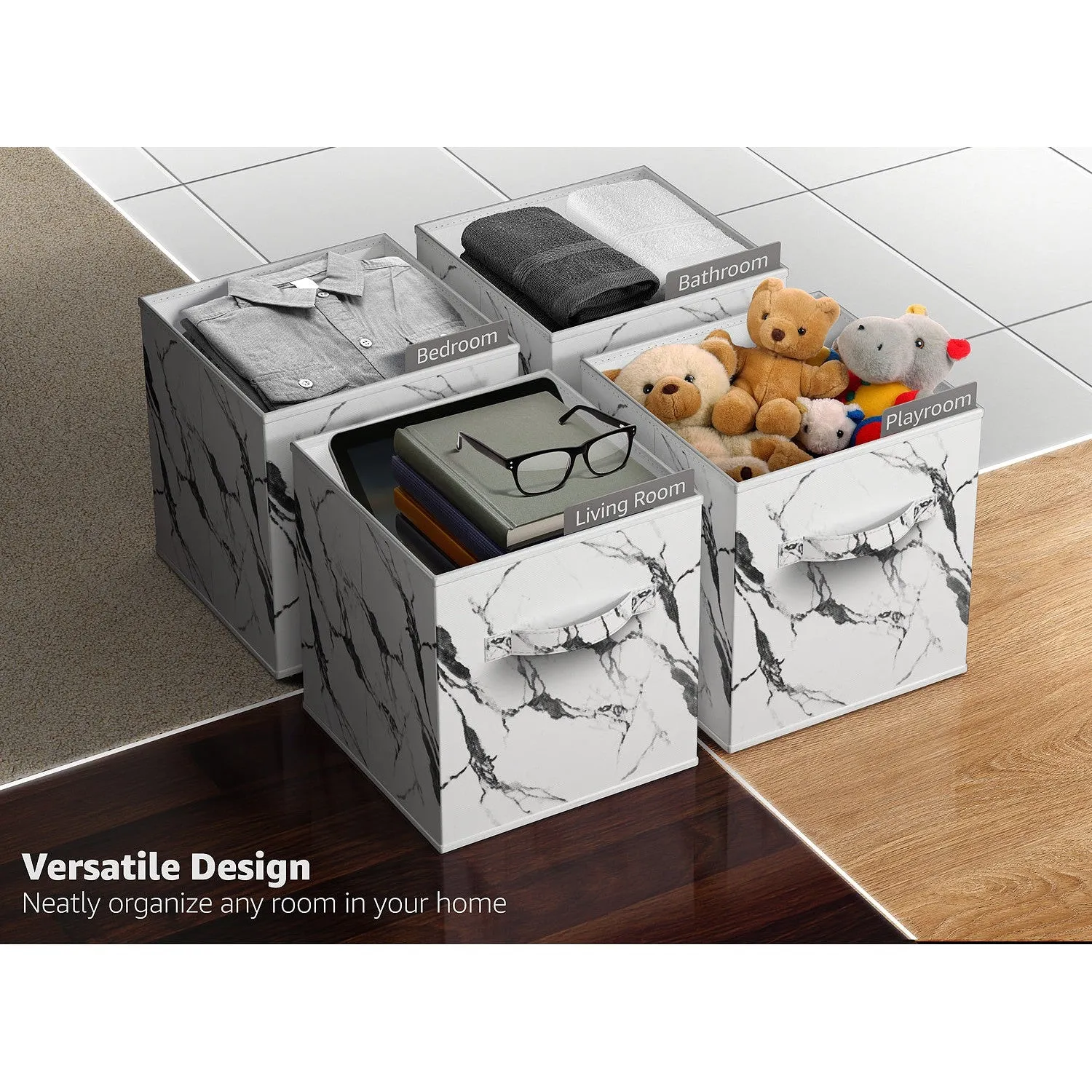 Cube Fabric Storage 11" Bin (4 Pack)