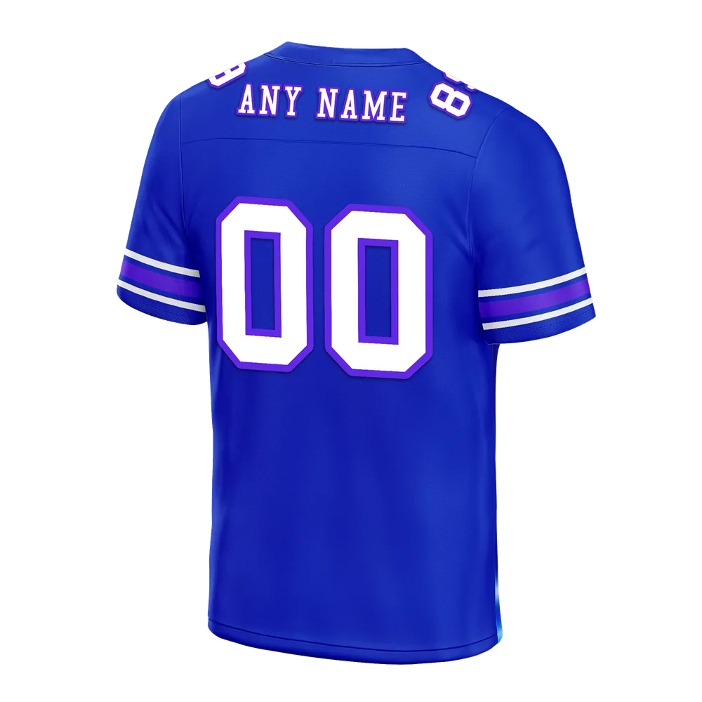 Custom Blue Graffiti Pattern White Personalized Authentic Football Jersey FBJ02-bc0fade