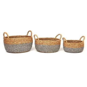 Dohar Large Round Seagrass Storage Basket