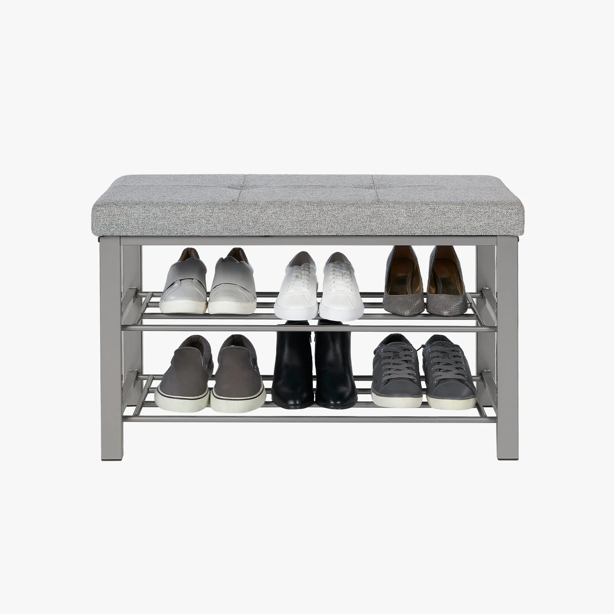 Fabric Upholstered Shoe Storage Bench