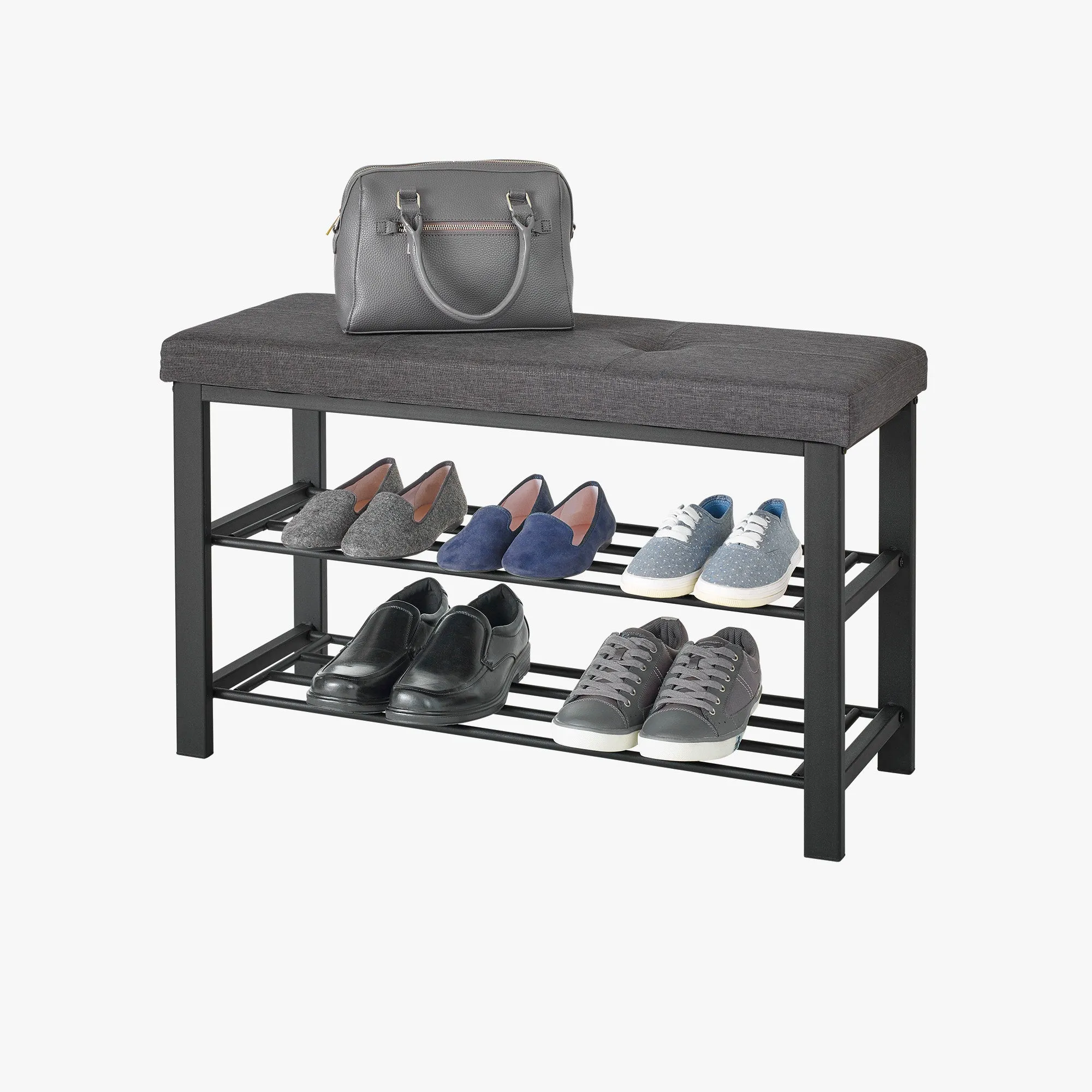 Fabric Upholstered Shoe Storage Bench