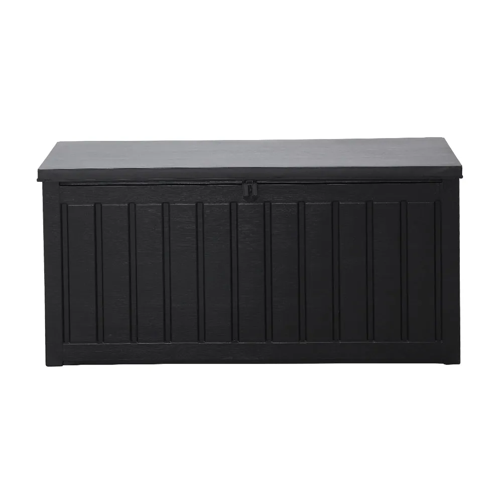 Gardeon Outdoor Storage Box 240L Container Lockable Garden Bench Tool Shed Black