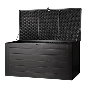 Gardeon Outdoor Storage Box 680L Container Lockable Garden Bench Shed Tool All Black