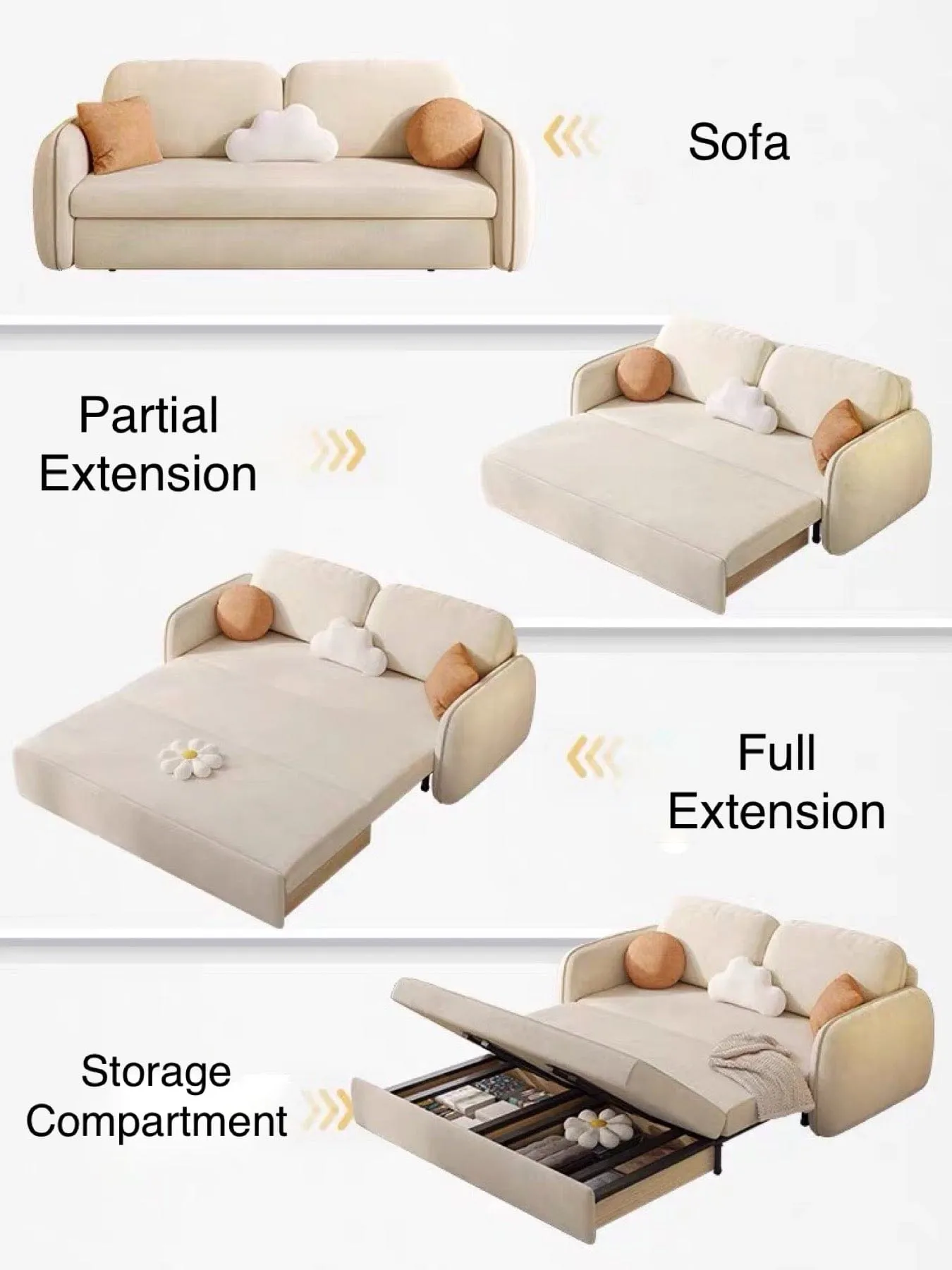 Jamier Scratch Resistant Storage Sofa Bed