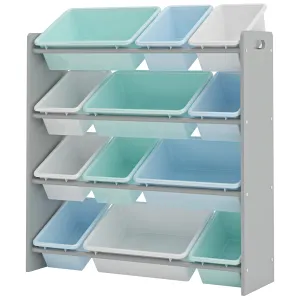 Kids toy Storage organizer with 12 plastic bins