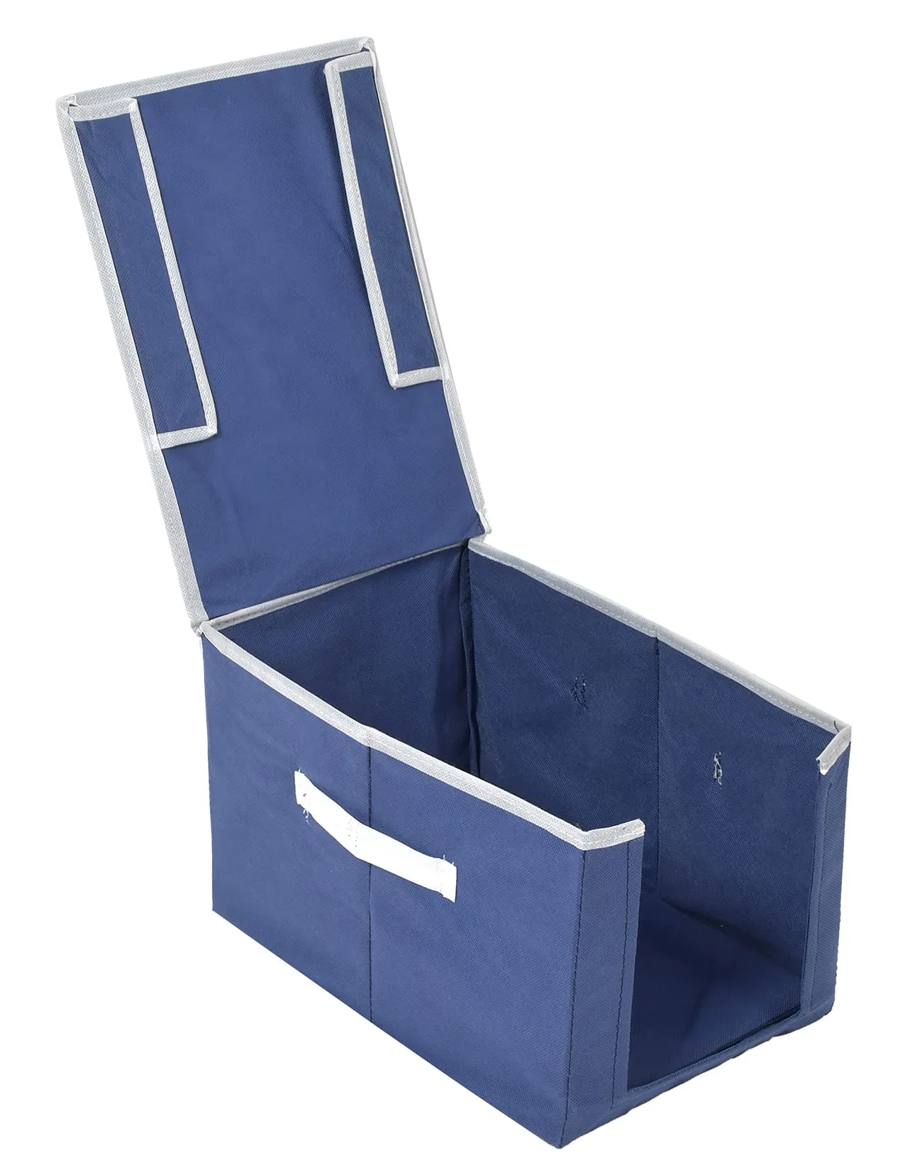 Kuber Industries Non-Woven Foldable Cloth Saree Stacker Cloth Wardrobe Organizer For Shirts, Sarees, Lehangas With Carrying Handle & Lid (Navy Blue)-44KM0402