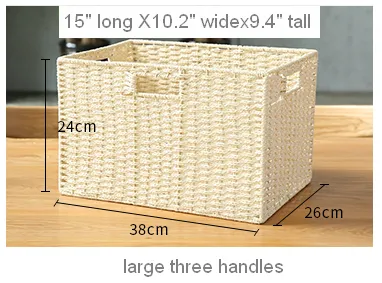 Large Woven Straw Storage Basket, Storage Basket for Bedroom, Rectangle Storage Basket, Picnic Storage Basket, Storage Basket for Toys