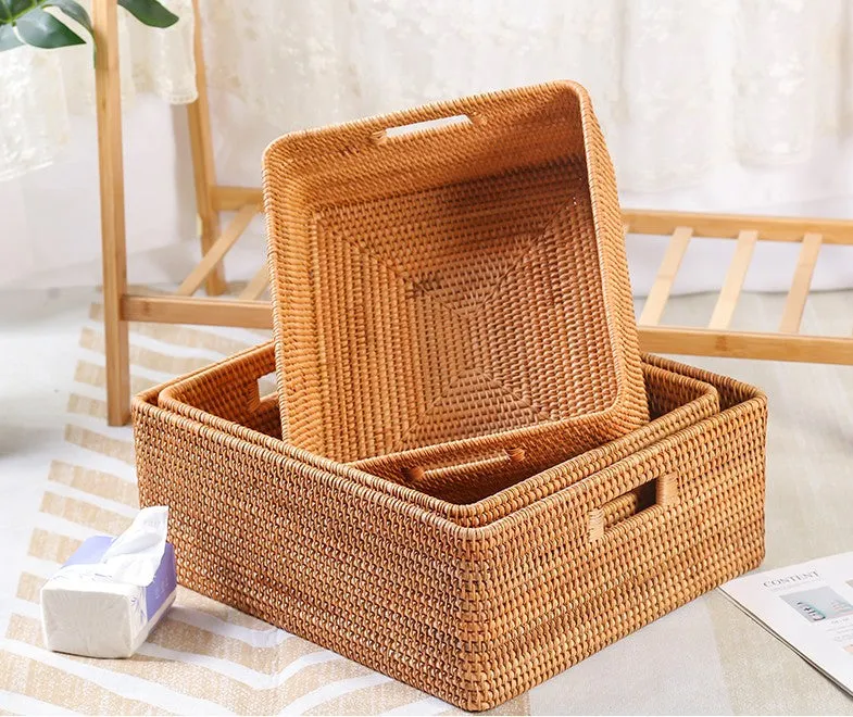 Laundry Storage Baskets, Rattan Storage Baskets for Kitchen, Storage Basket for Shelves, Kitchen Storage Basket, Storage Baskets for Bathroom