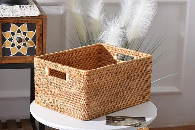 Laundry Storage Baskets, Rattan Storage Baskets for Kitchen, Storage Basket for Shelves, Kitchen Storage Basket, Storage Baskets for Bathroom