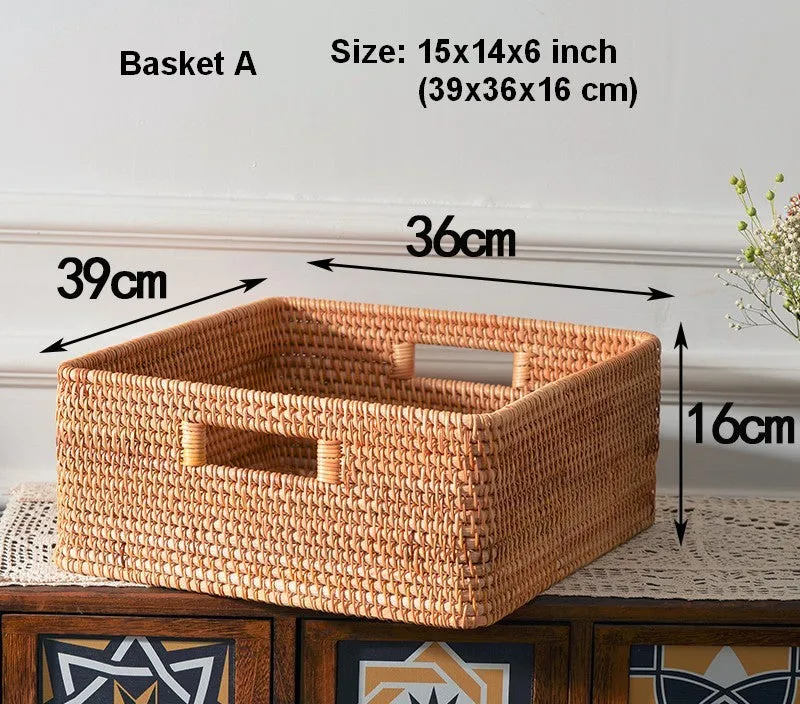 Laundry Storage Baskets, Rattan Storage Baskets for Kitchen, Storage Basket for Shelves, Kitchen Storage Basket, Storage Baskets for Bathroom