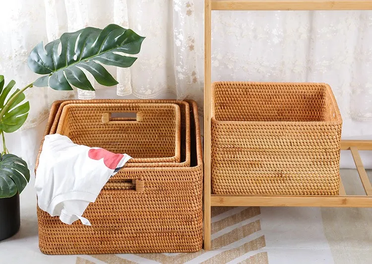 Laundry Storage Baskets, Rattan Storage Baskets for Kitchen, Storage Basket for Shelves, Kitchen Storage Basket, Storage Baskets for Bathroom