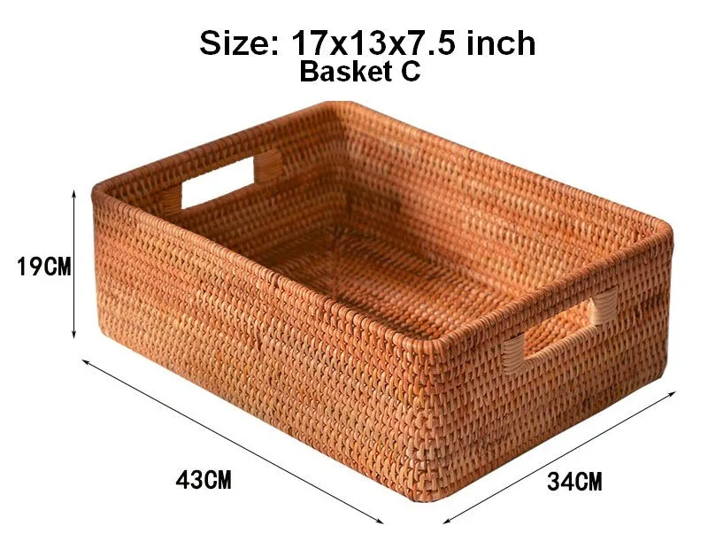 Laundry Storage Baskets, Rattan Storage Baskets for Kitchen, Storage Basket for Shelves, Kitchen Storage Basket, Storage Baskets for Bathroom